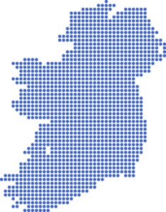 Map of Ireland showing the counties where Social Web Strategy has clients